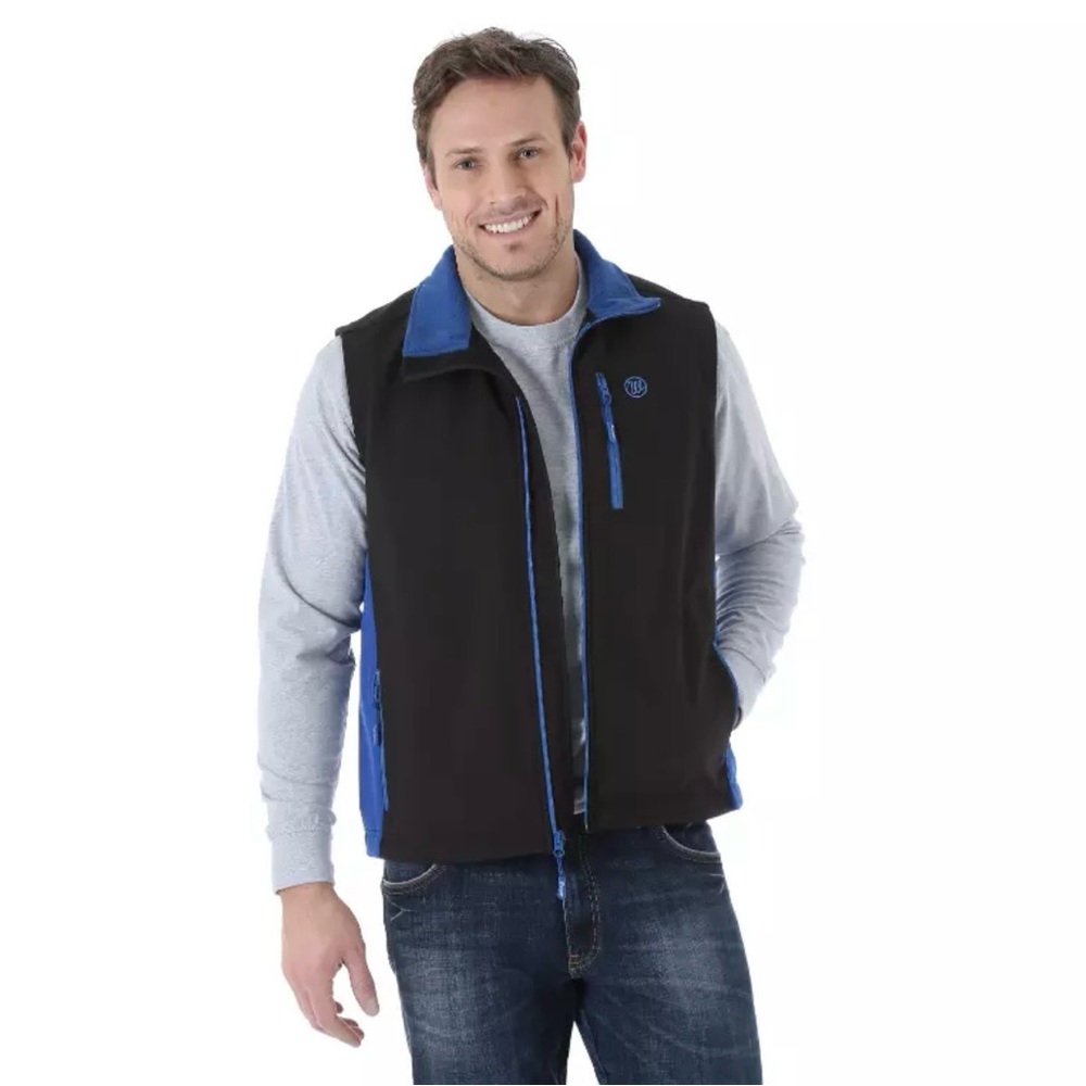 WRANGLER Trail Vest Men’s Black Blue  Outdoor Warm Ranchwear Western Farm Cowboy